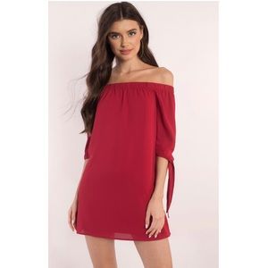 Tobi red off the shoulder dress